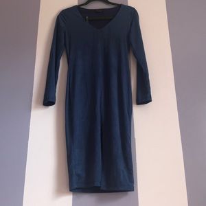 Royal Blue Faux Suede Dress